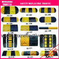 yellow black rubber traffic speed hump